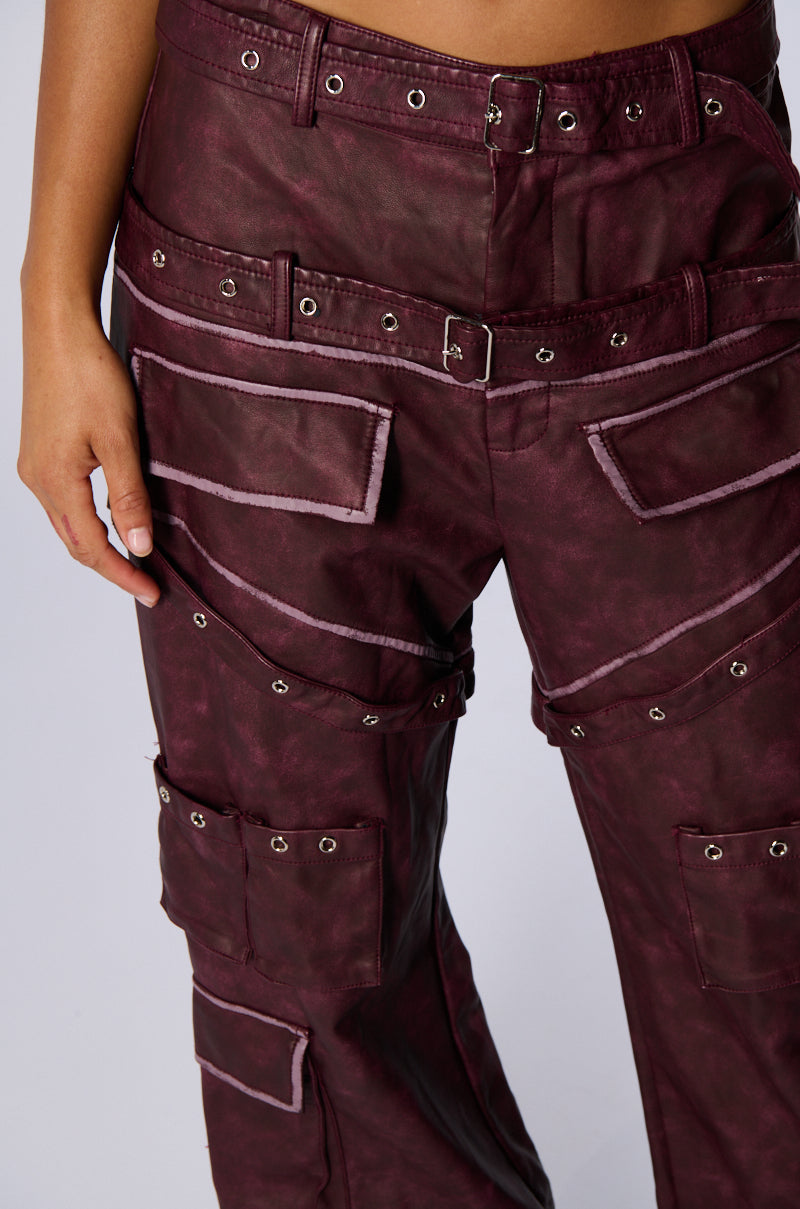 DESERT VIBE CARGO PANT IN BURGUNDY