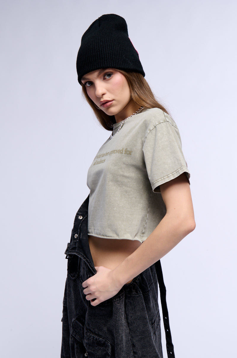 APPROVED FOR ALL AUDIENCES SHORT SLEEVE CROPPED TEE