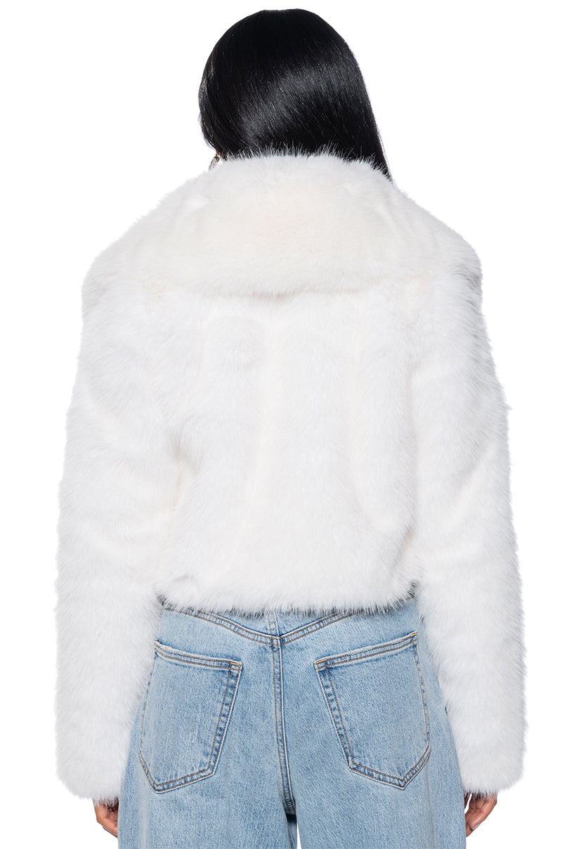 NEFTY SOFT FAUX FUR JACKET IN WHITE