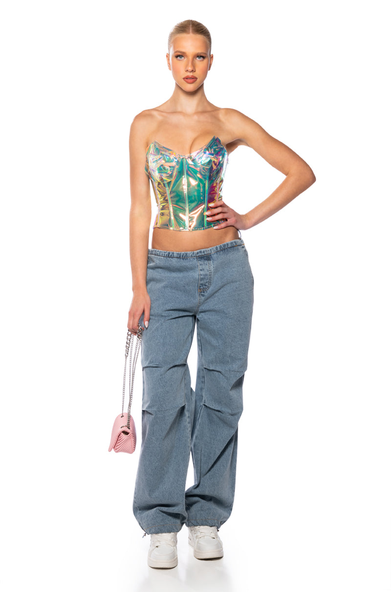 U DA ONE IRIDESCENT FLOWER CORSET