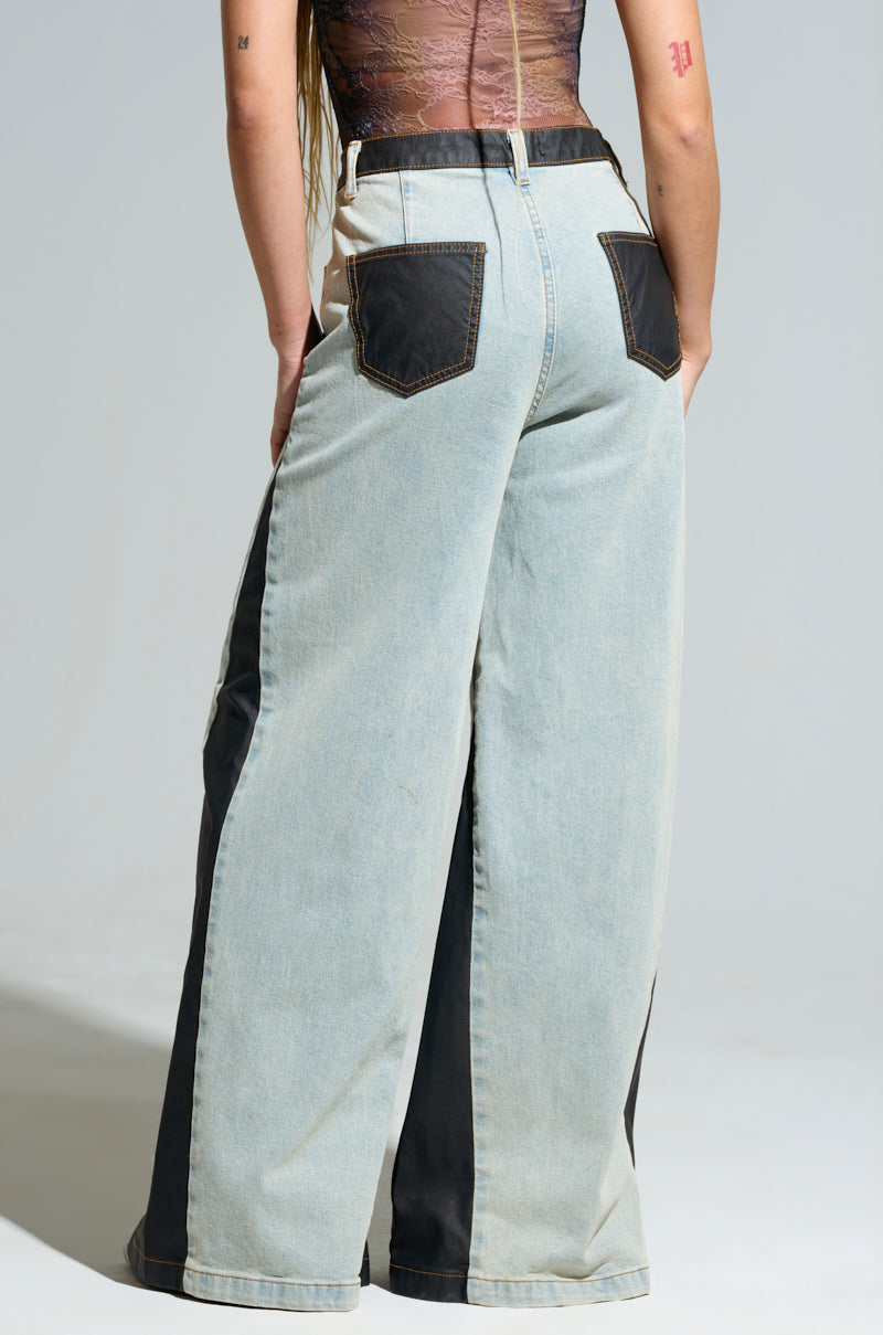 WILL COLORBLOCK WIDE LEG JEAN