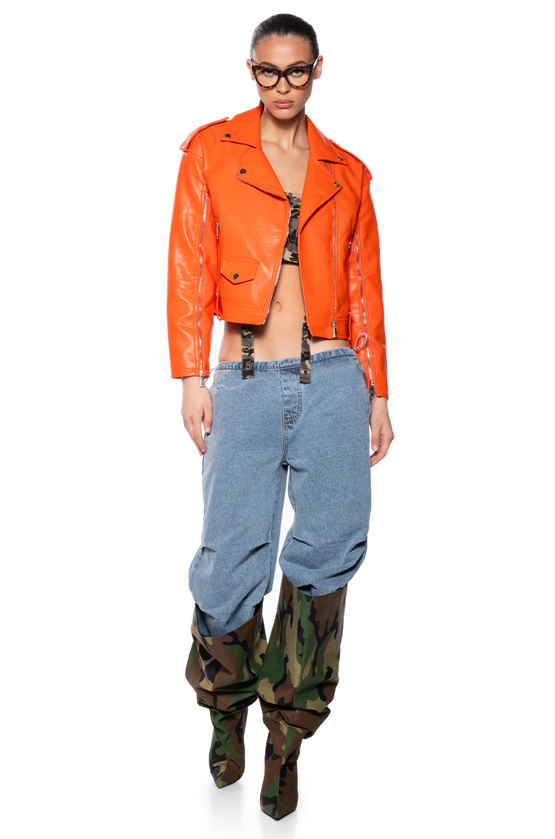 ORANGE YOU LOVE ME MOTO JACKET