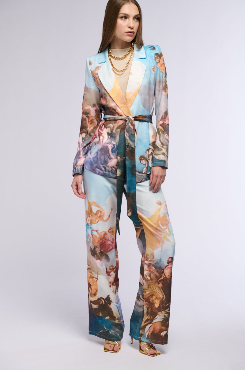 LOOK UP PRINTED WIDE LEG TROUSER