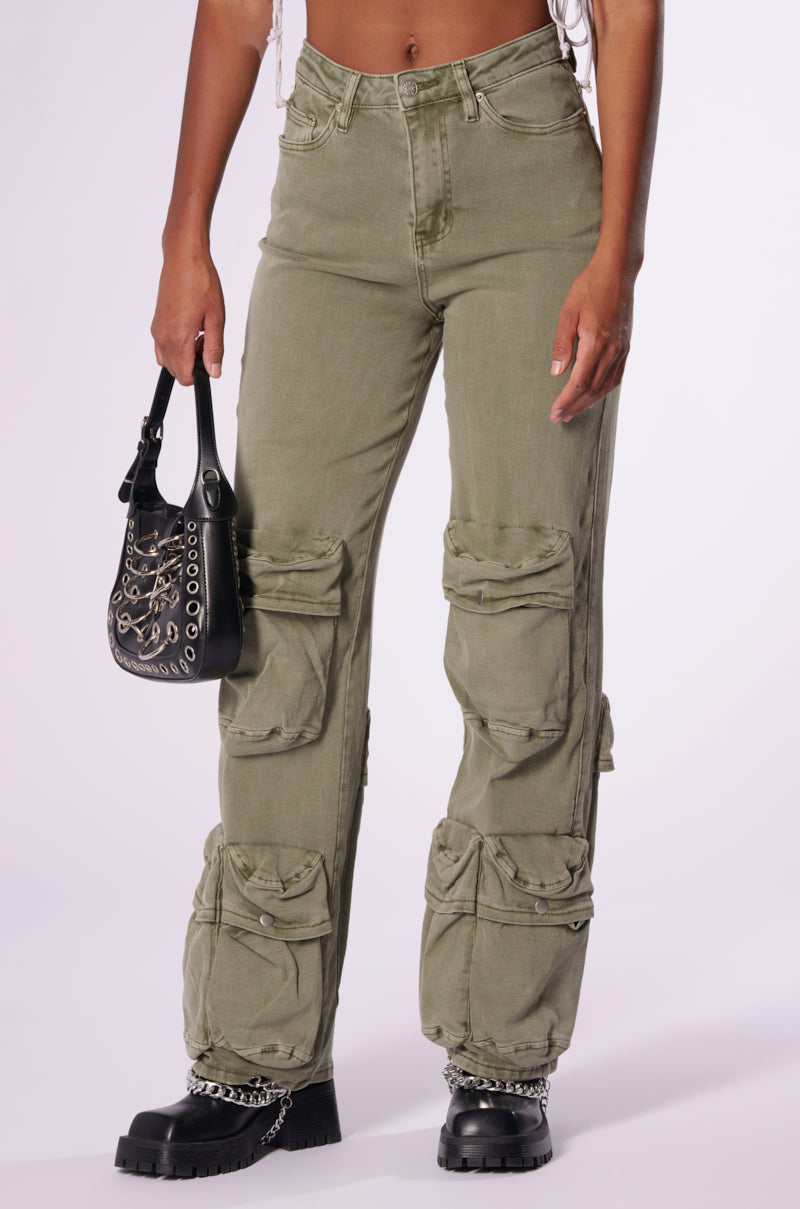 OLIVE CARGO POCKET JEAN