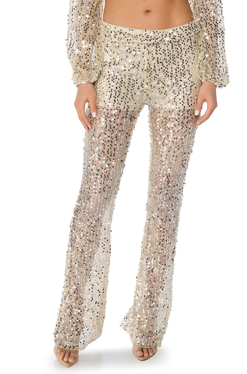 RIGHT DECISION SEQUIN STRAIGHT LEG PANT