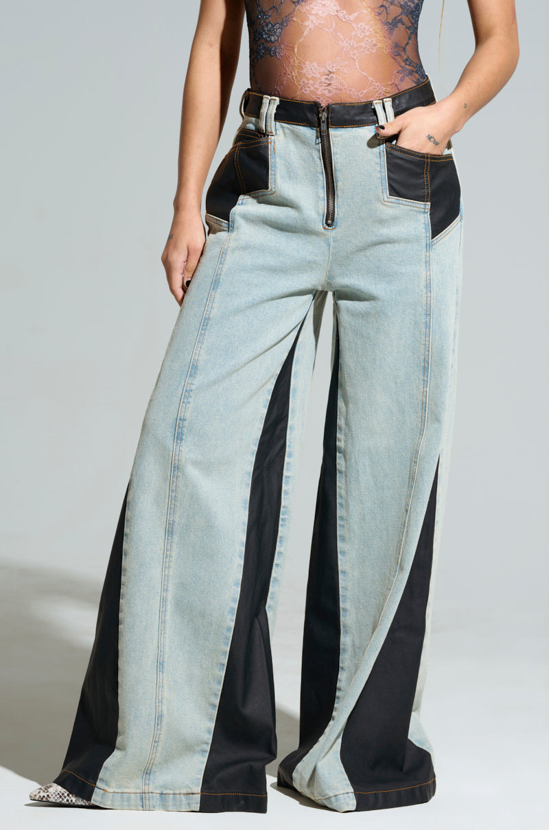 WILL COLORBLOCK WIDE LEG JEAN