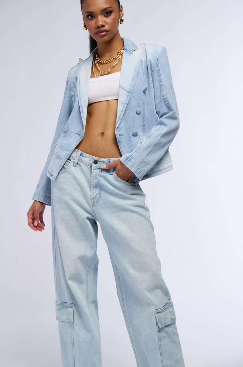 GOT IT TOGETHER DENIM BLAZER JACKET