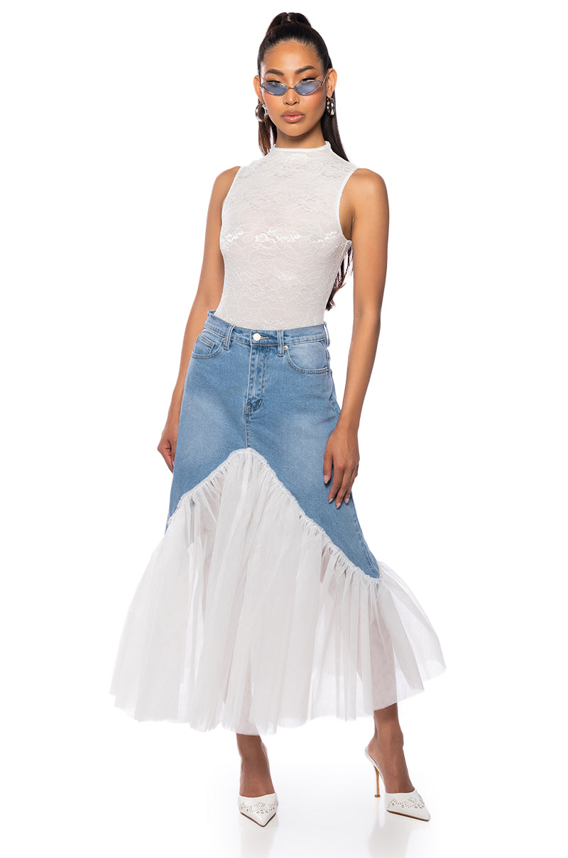 FANTASIA DENIM MAXI SKIRT