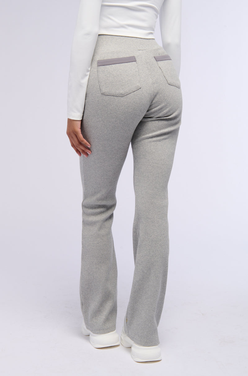 ELEMENT HEATHER GREY ZIP FRONT KNIT PANT