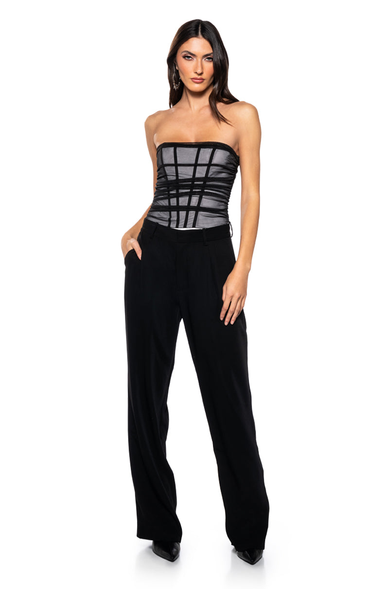 ONE KISS MESH CORSET STYLE BODYSUIT