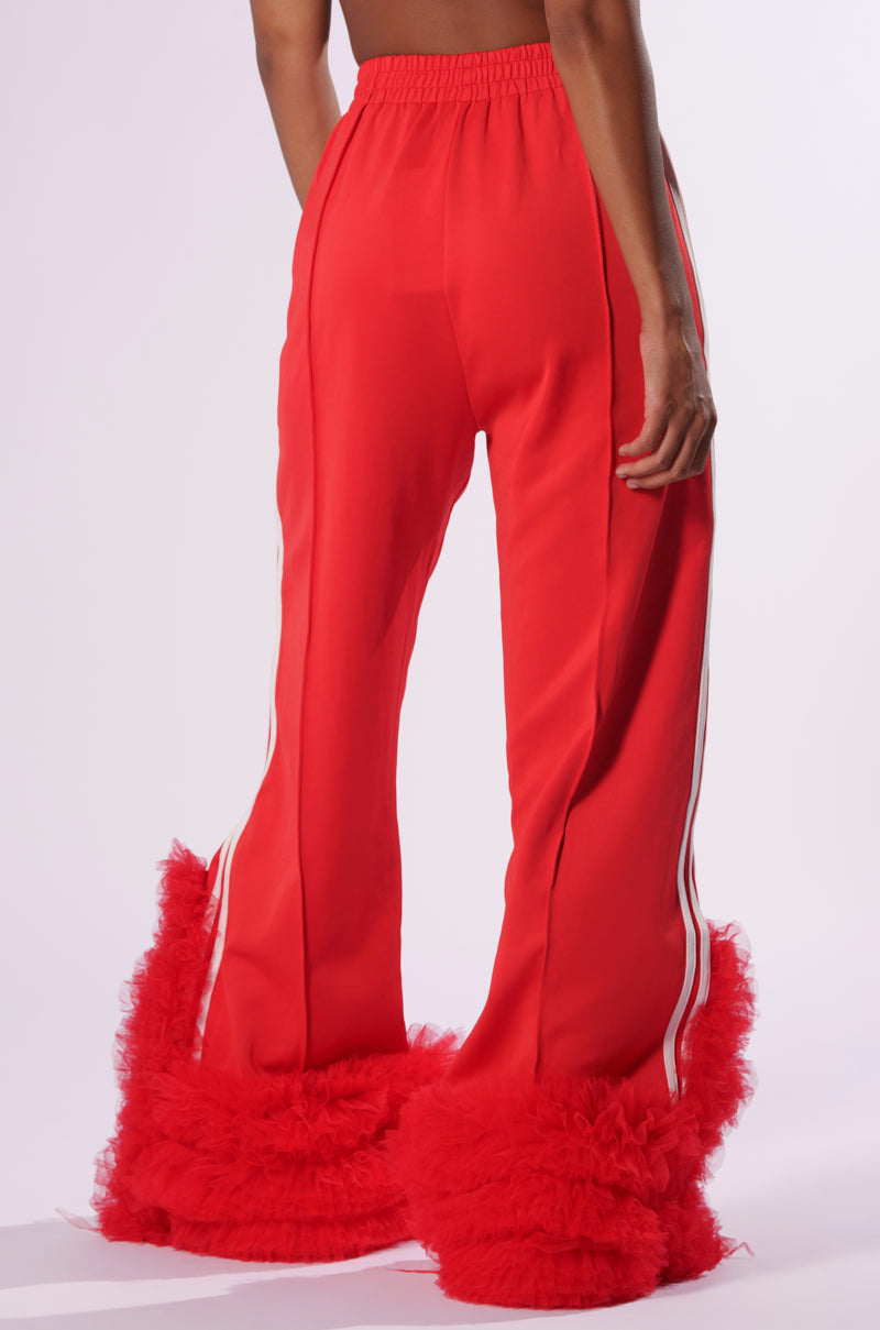 MODERN JAM TRACK PANT WITH TULLE