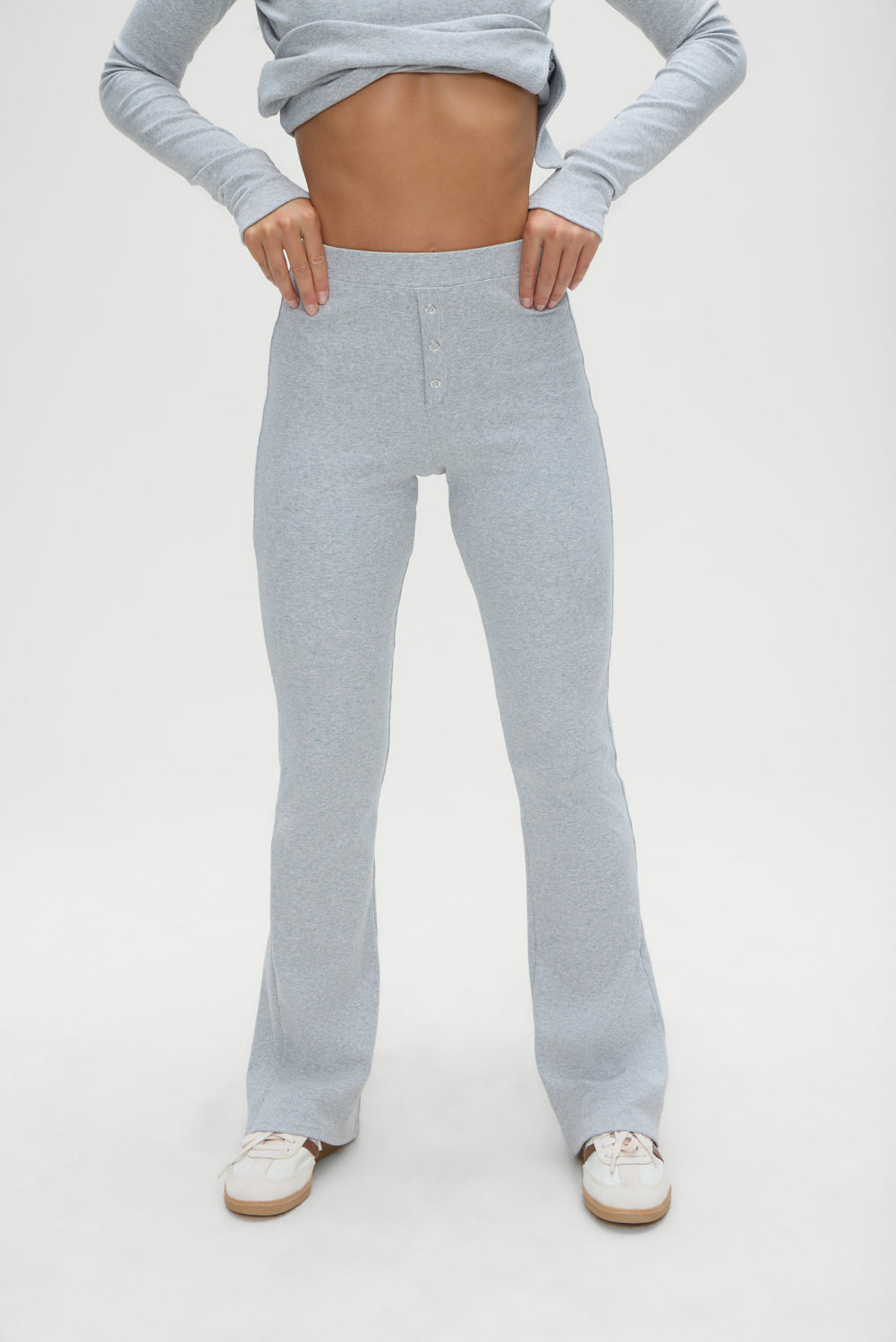 Blair Cotton Pants - Heather Grey