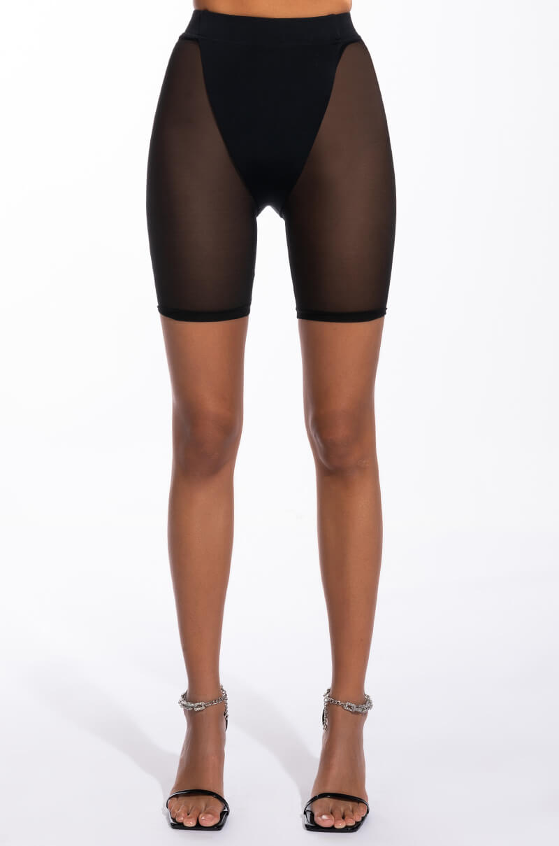 BARELY THERE MESH BIKER SHORT