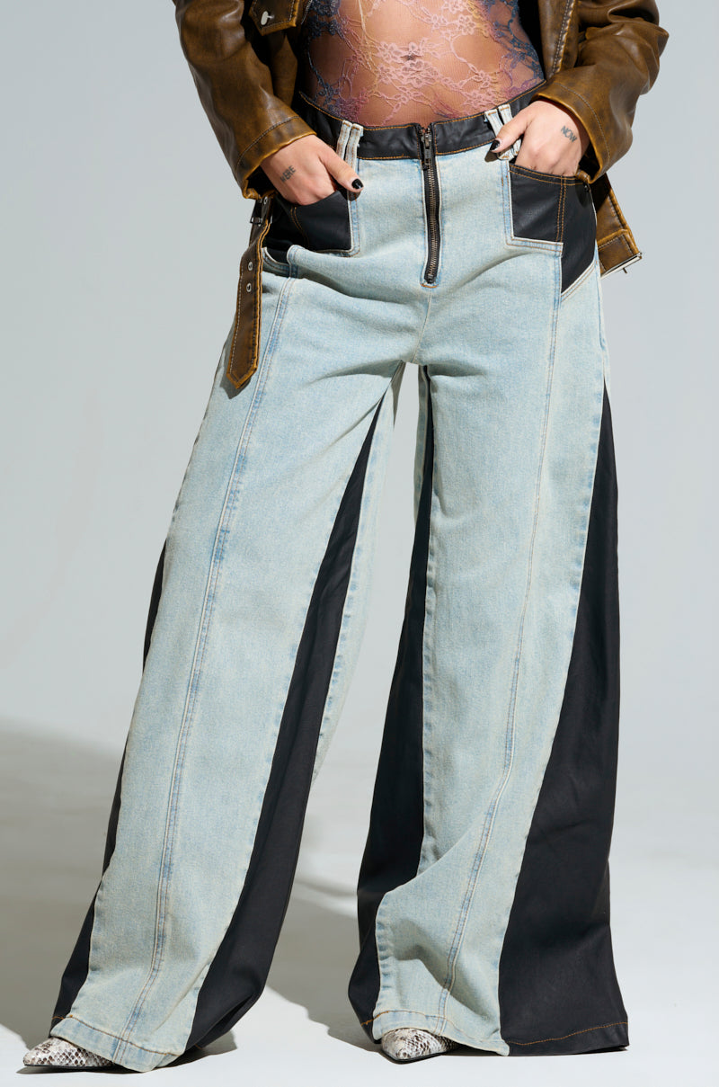 WILL COLORBLOCK WIDE LEG JEAN