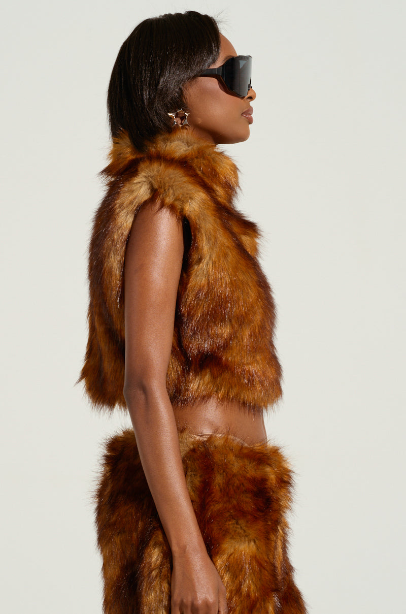 WILD CHILD CROPPED FUR VEST