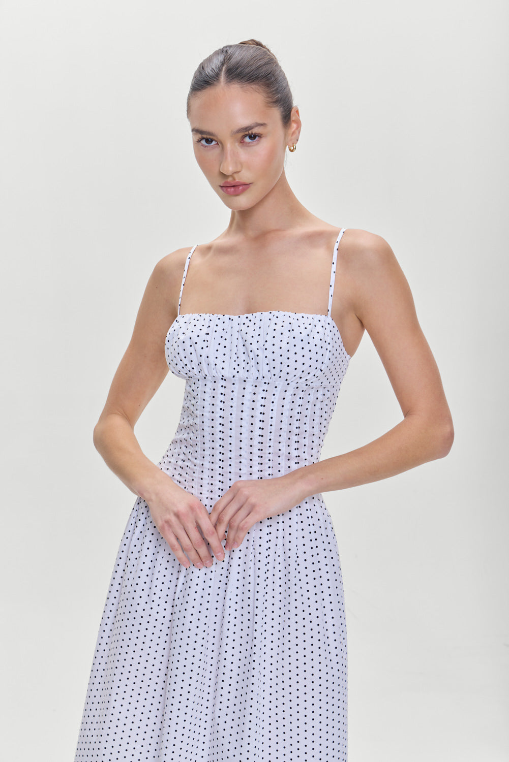 Reign Polka Dot Maxi Dress - White Polka Dot