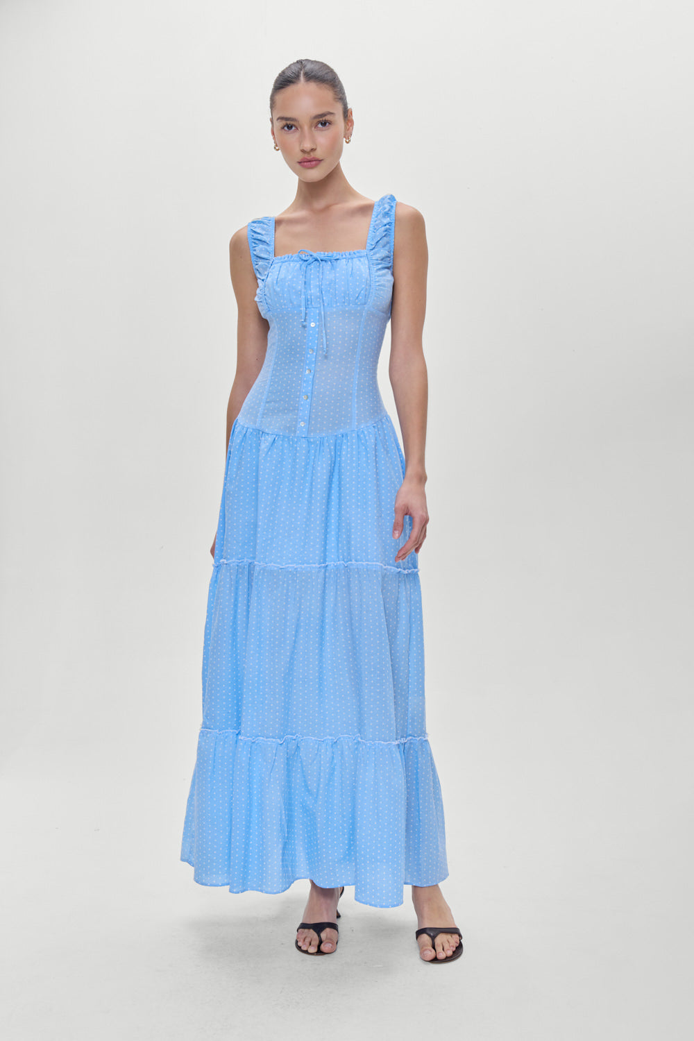 Christabelle Polka Dot Maxi Dress - Raindrop