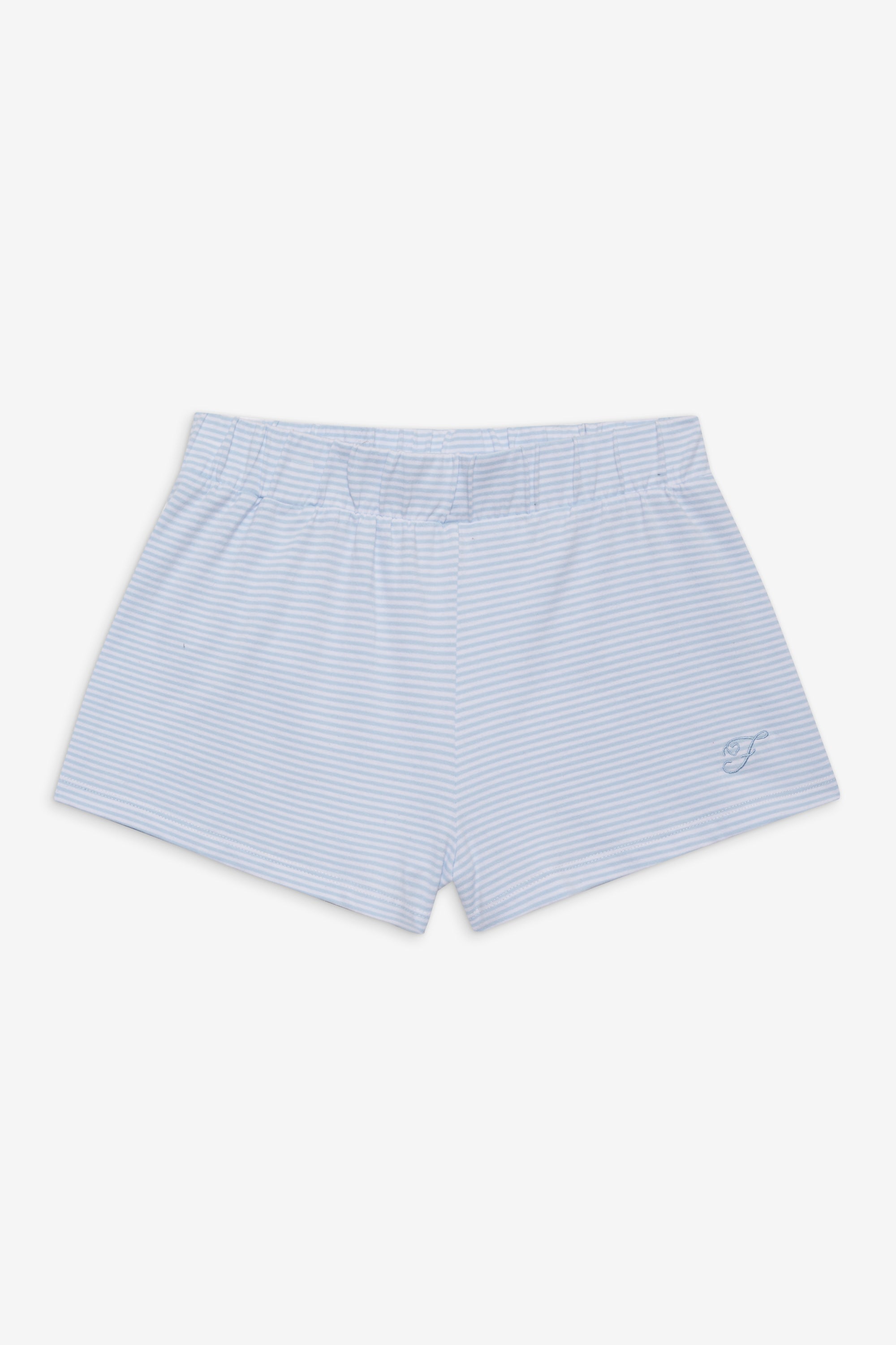 Collins Cotton Booty Shorts - Ice Blue Stripe