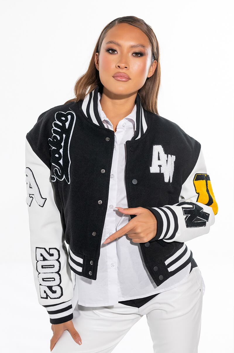 KEEP IT CLASSIC PATCH VARSITY JACKET