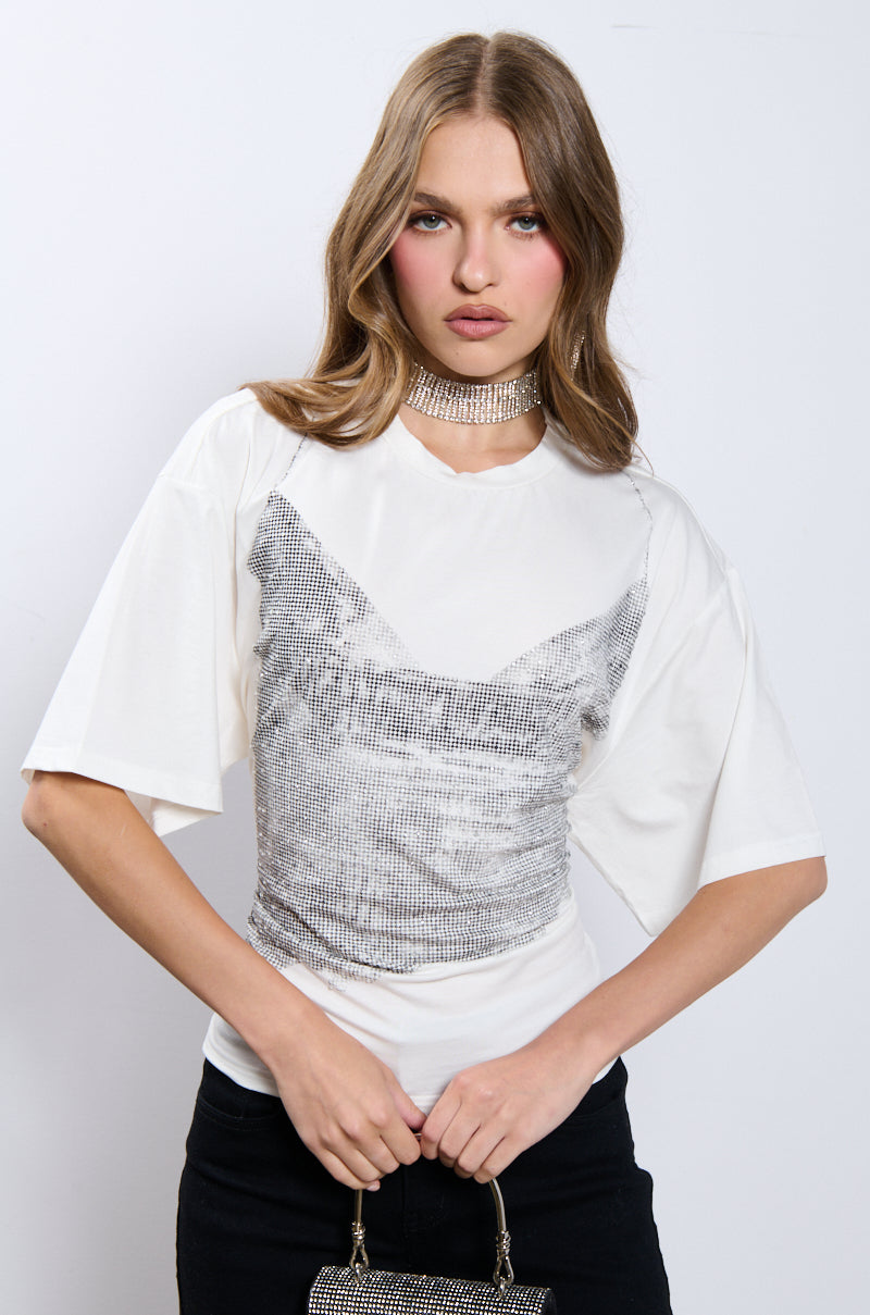 BODY PARTY RHINESTONE T-SHIRT