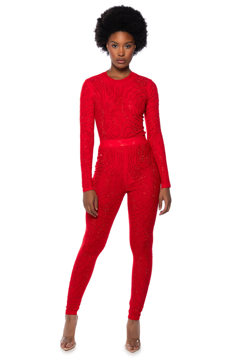 SASHA EMBELLISHED MESH LONG SLEEVE BODYSUIT