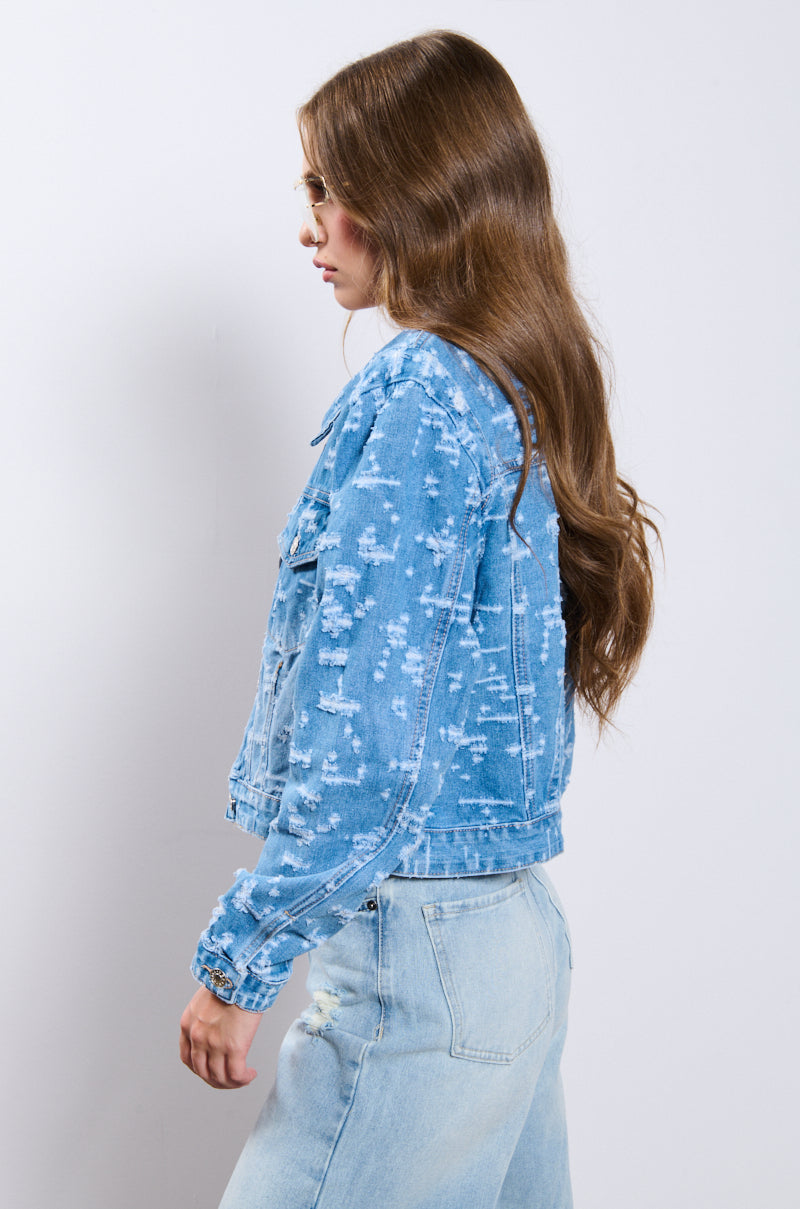 DISTRESSED DENIM JACKET