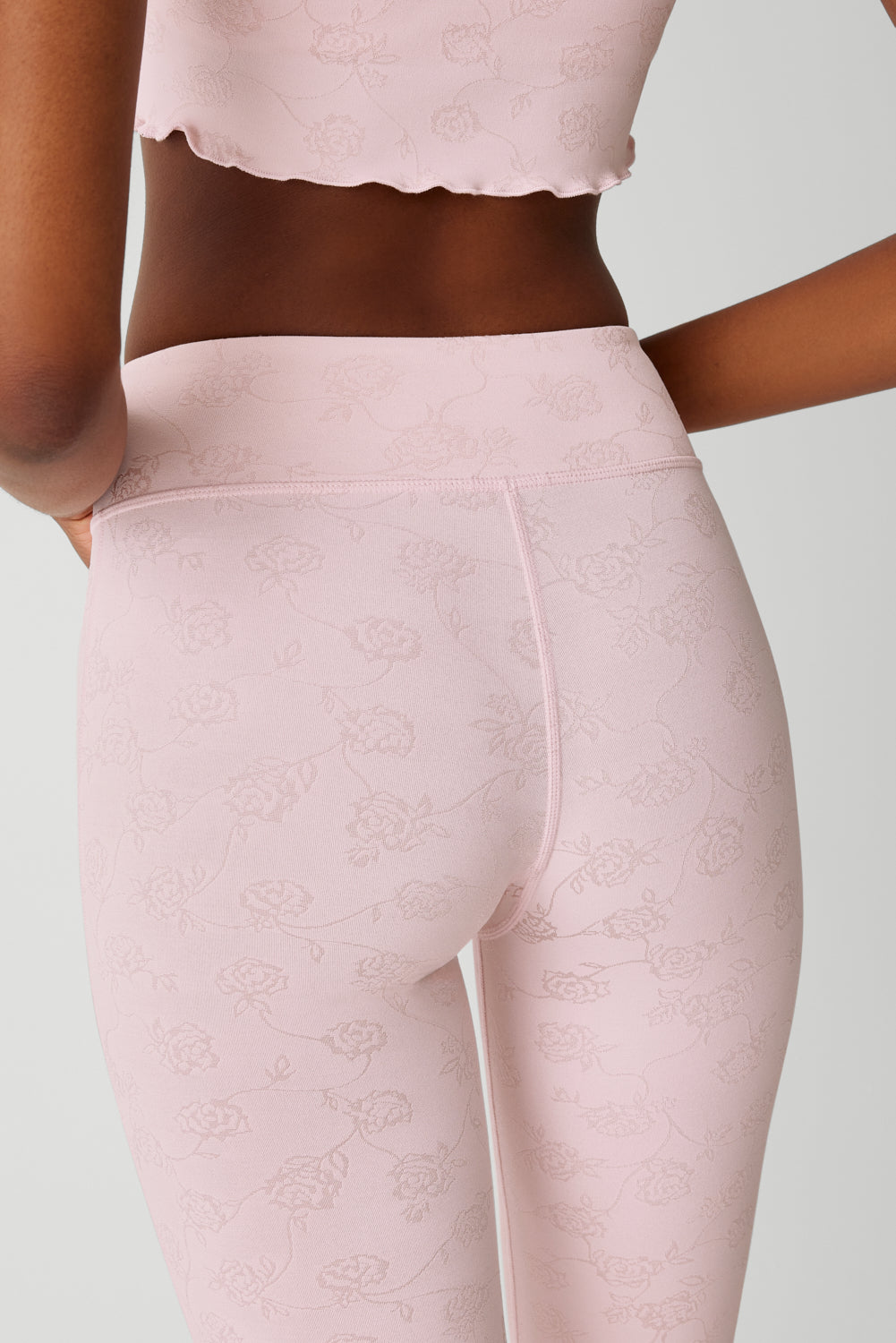 Clementine Low Waist Flare Legging - Pink Petals