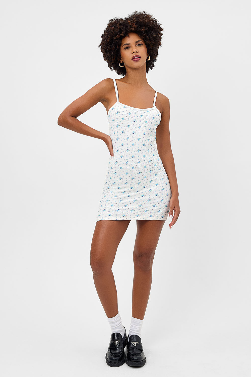 Gwen Waffle Mini Dress - Night Lily