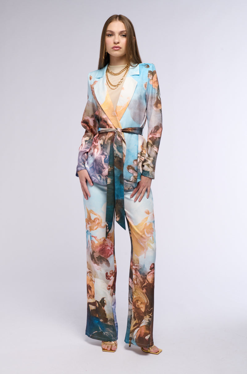 LOOK UP PRINTED WIDE LEG TROUSER