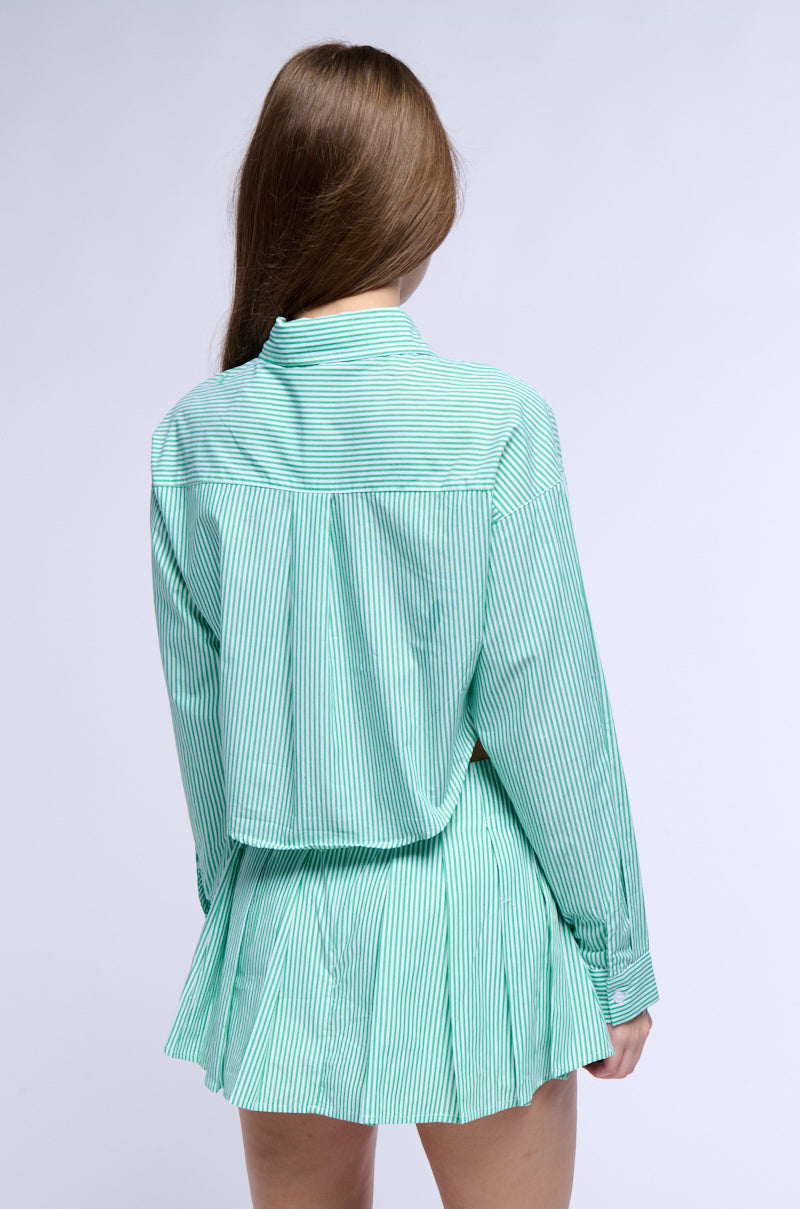 LILY POPLIN STRIPE BUTTON DOWN