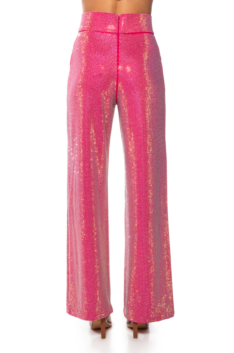 CENTER OF ATTENTION RHINESTONE PANT IN PINK