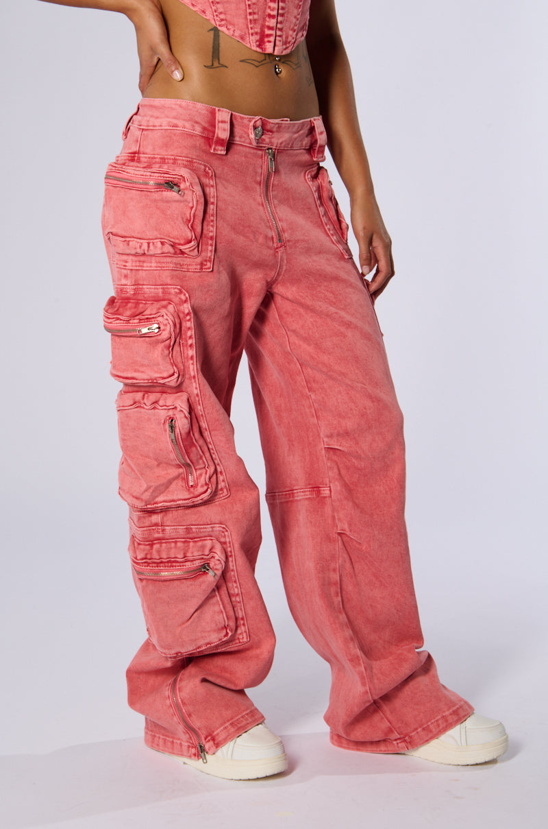 OUT THE MUD ACID WASH CARGO PANT