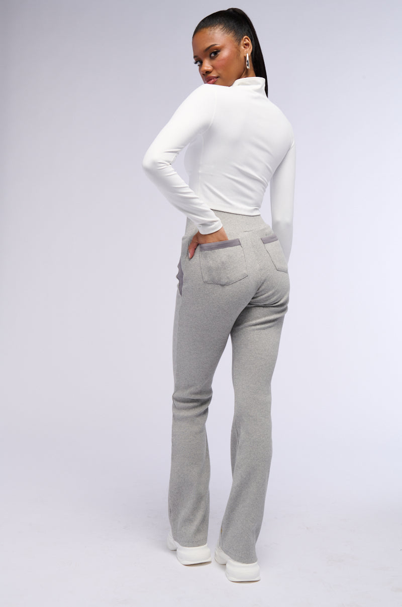 ELEMENT HEATHER GREY ZIP FRONT KNIT PANT