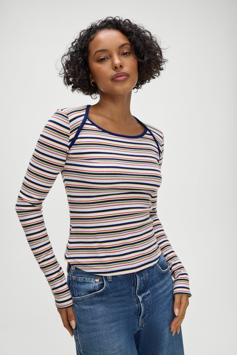 Blair Striped Long  Sleeve Shirt - Love Stripe