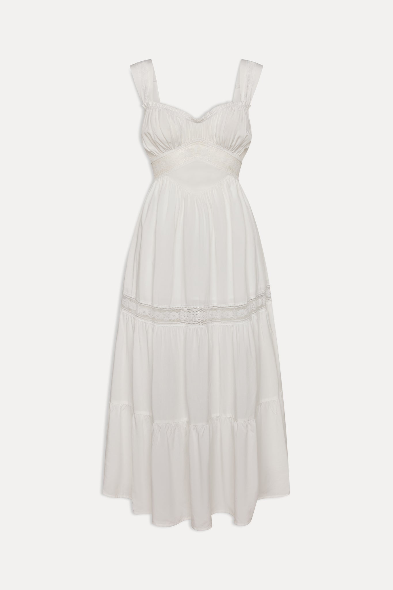 Eden Ruffle Maxi Dress - White