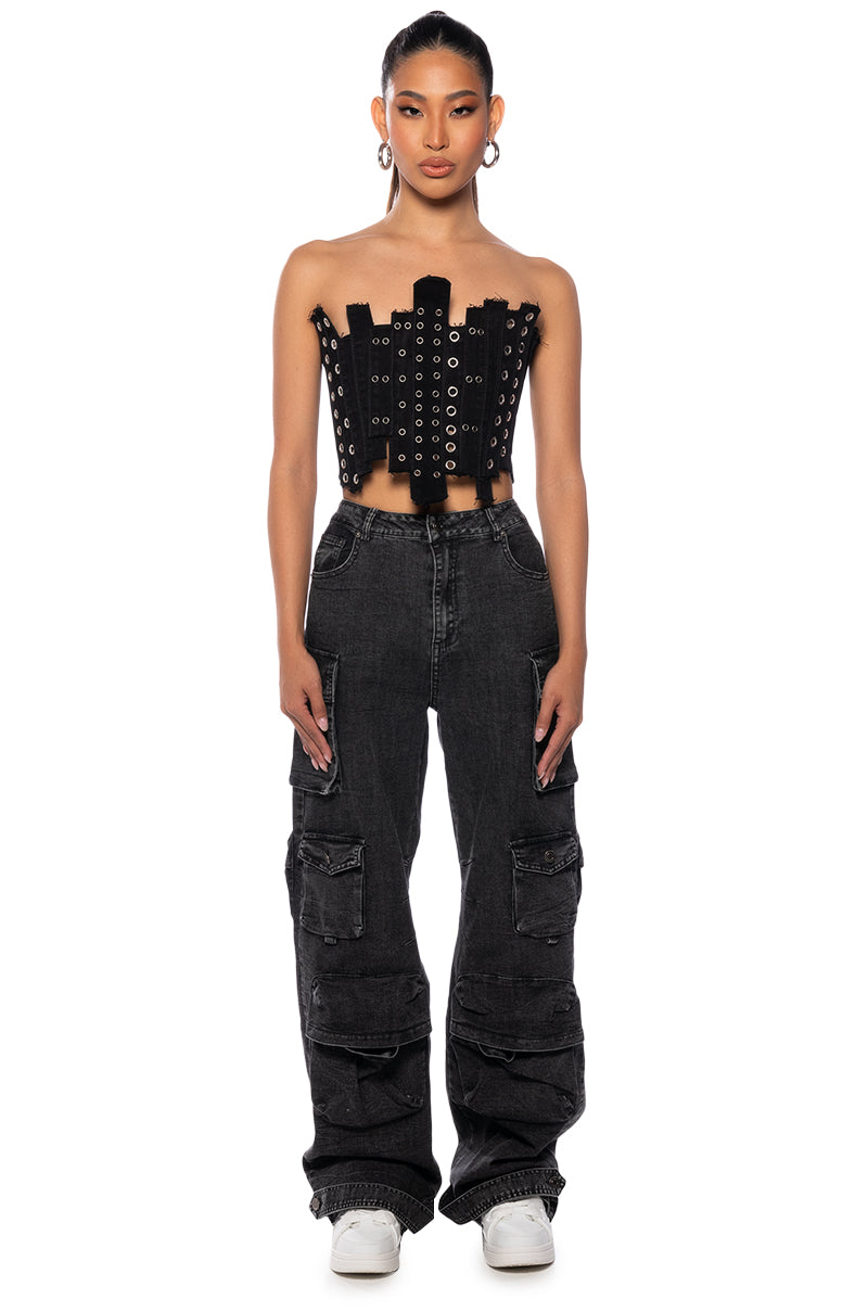 IVY PATCHWORK DENIM CORSET