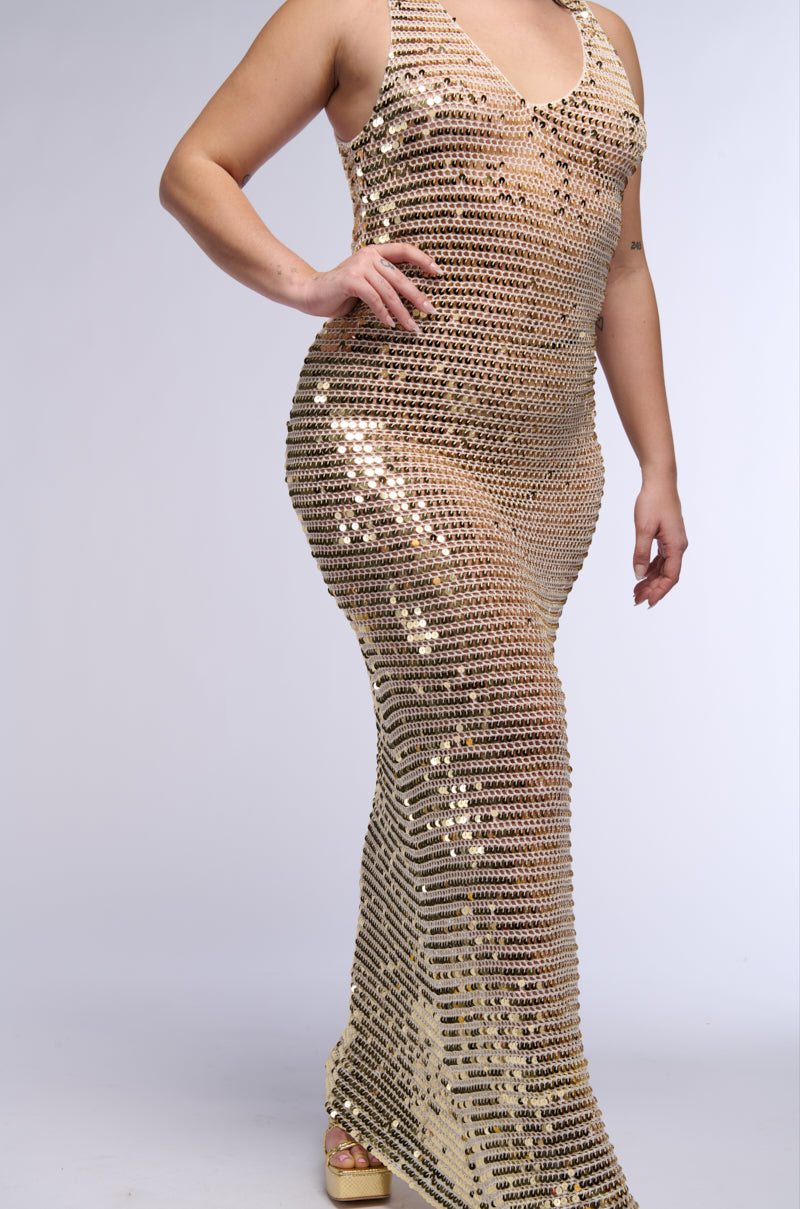 TAKE ME TO IBIZA SEQUIN MAXI DRESS