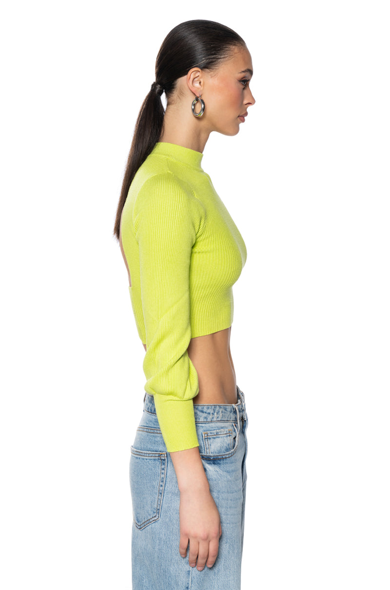 OUT OF THE BOX LONG SLEEVE MOCK NECK RIBBED SWEATER