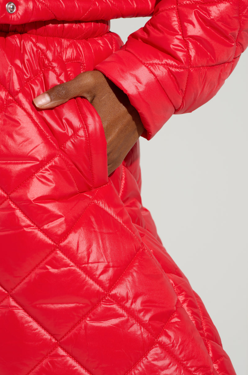 VIVI OVERSIZED PUFFER PANTS IN RED