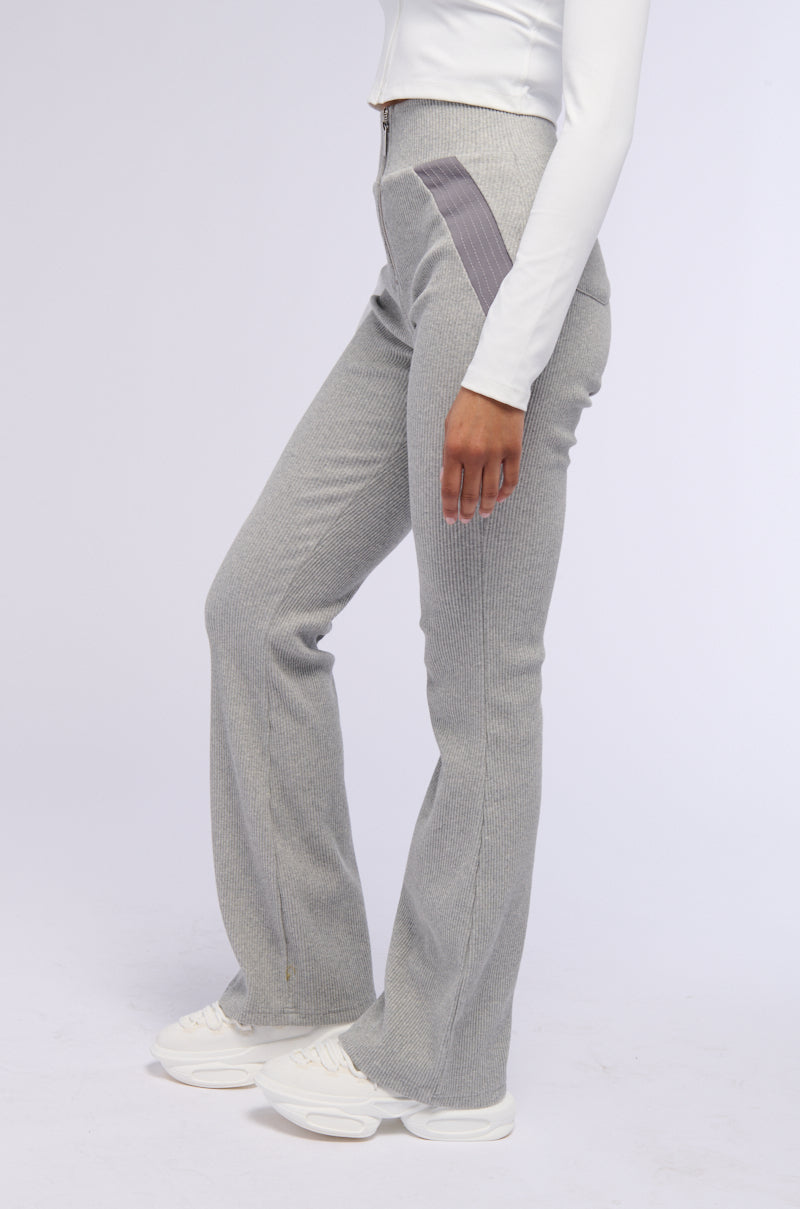 ELEMENT HEATHER GREY ZIP FRONT KNIT PANT