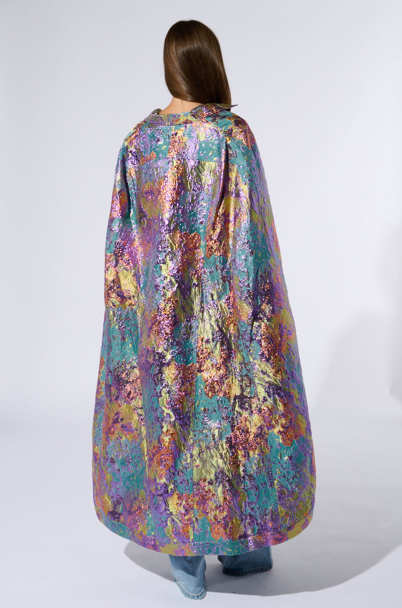 VERSAILLES HIGH LOW BROCADE CAPE