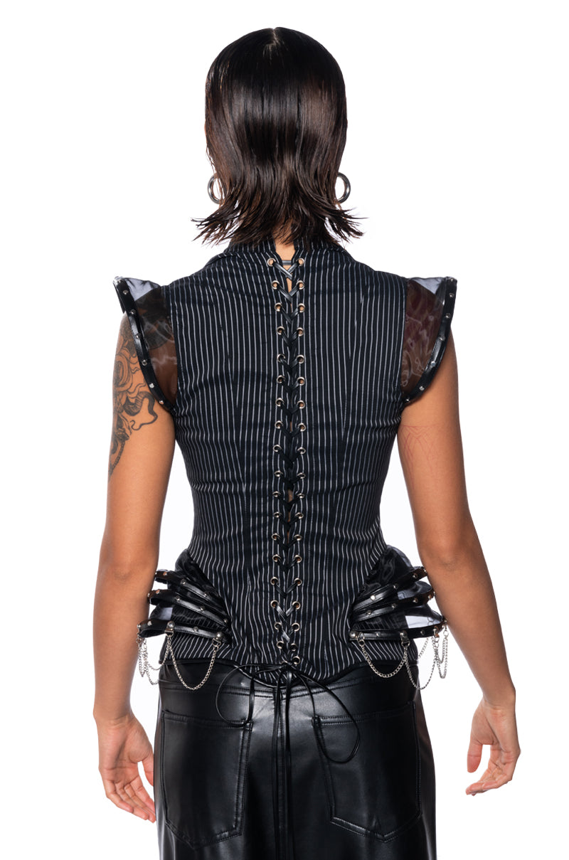 SILAS CHAIN DETAIL UNDERBUST CORSET TOP