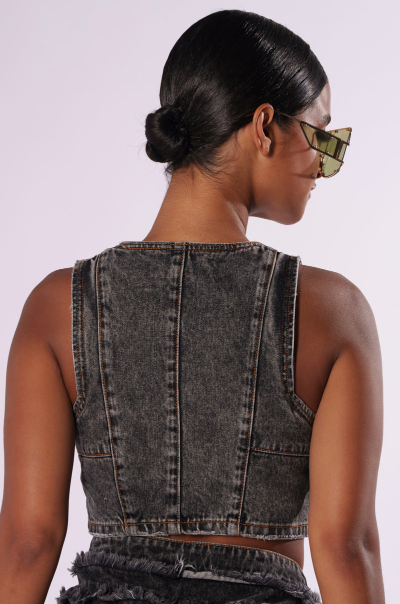 ZIP ME UP DENIM TANK