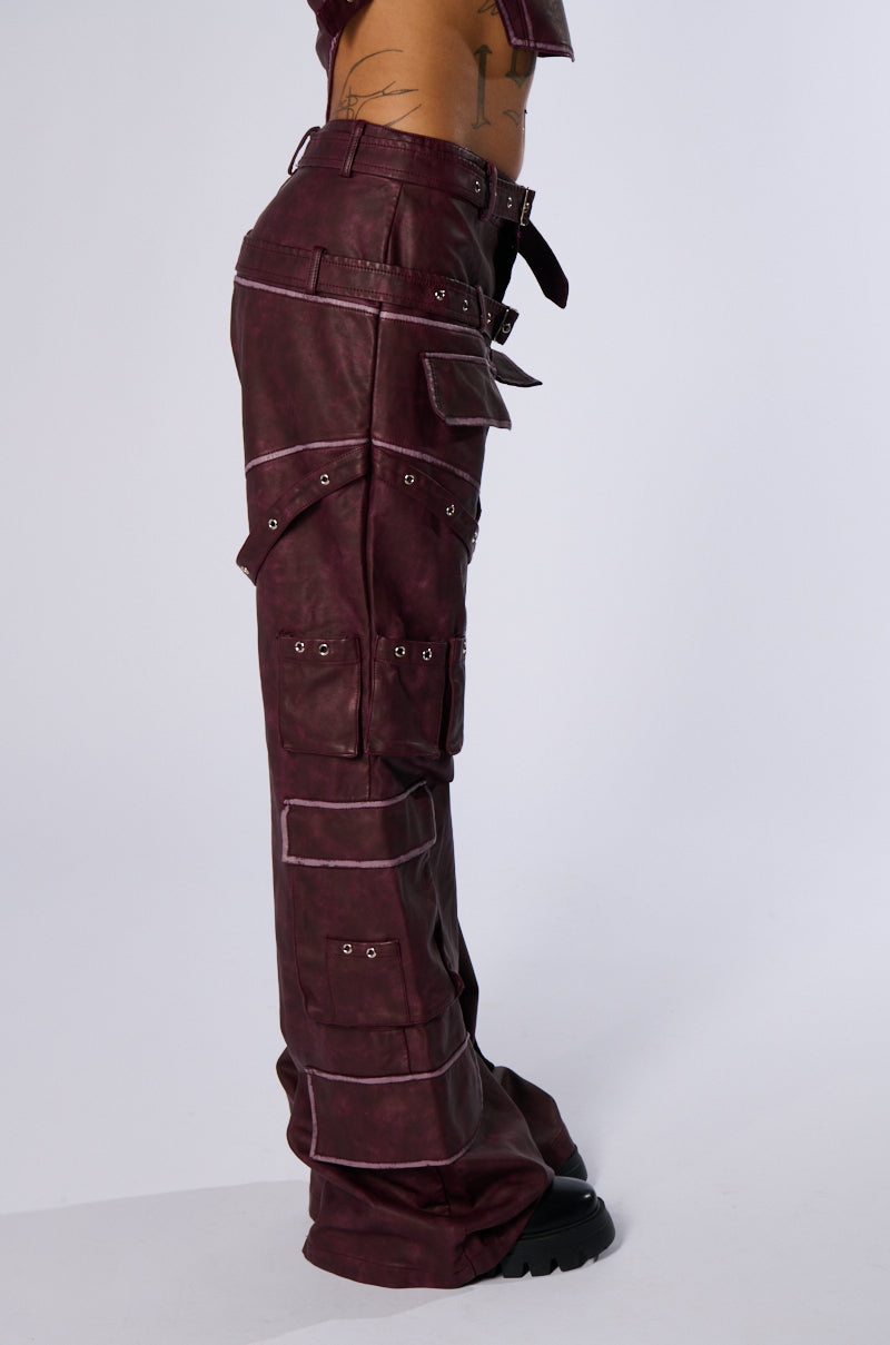 DESERT VIBE CARGO PANT IN BURGUNDY