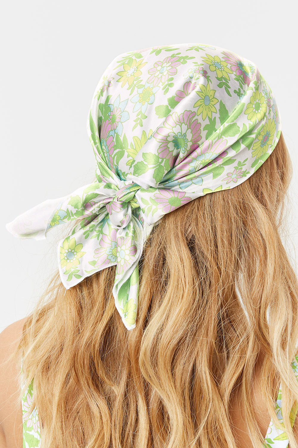 Heidi Floral Satin Head Scarf - Secret Garden