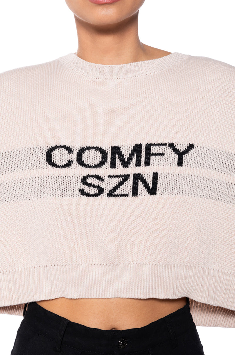 COMFY SEAONS CROPPED SWEATER