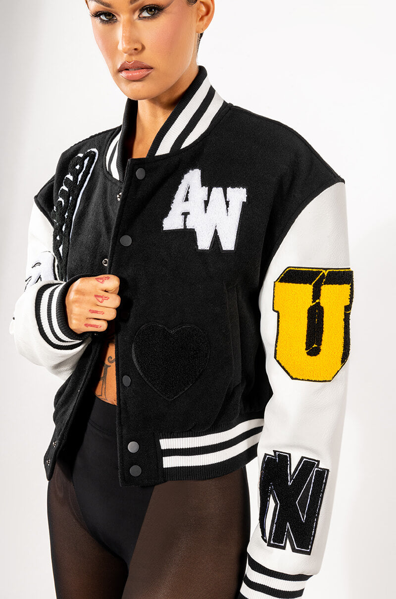 KEEP IT CLASSIC PATCH VARSITY JACKET