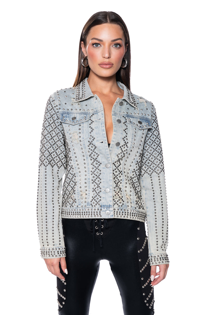 HEMATITE STUDDED DENIM JACKET