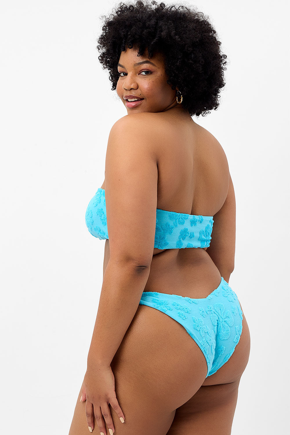 Enzo Terry Cheeky Bikini Bottom - Blue Isle