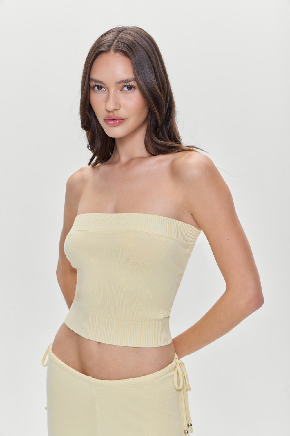 Destiny Knit Strapless Shirt - Buttercup